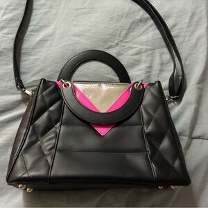 Disney Parks The Incredibles Edna Mode black and pink crossbody handbag